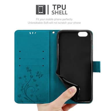 iPhone 6 PLUS / 6S PLUS Plånboksfodral Skal (Blå)