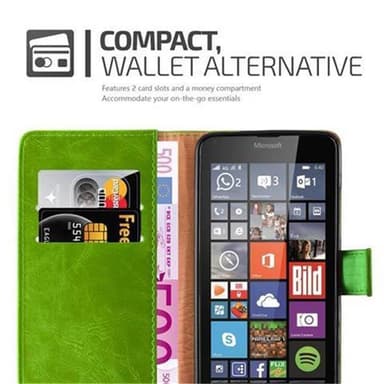 Nokia Lumia 640 Plånboksfodral Skal (Grön)