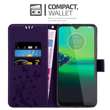 Motorola MOTO G8 Plånboksfodral Skal (Lila)