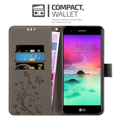LG K10 2018 / K11 / K11 PLUS Plånboksfodral Skal (Grå)