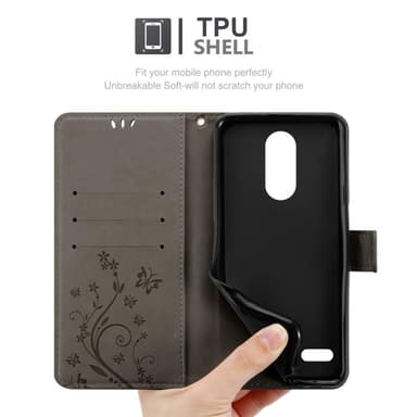 LG K10 2018 / K11 / K11 PLUS Plånboksfodral Skal (Grå)