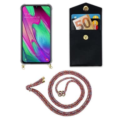 Samsung Galaxy A40 Skal Fodral Kedja (Röd)