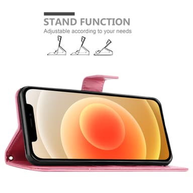 iPhone 12 MINI Plånboksfodral Skal (Rosa)