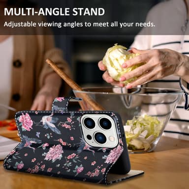 iPhone 14 PRO MAX Plånboksfodral Skal (Svart)