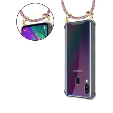 Samsung Galaxy A40 Skal Fodral Kedja (Röd)
