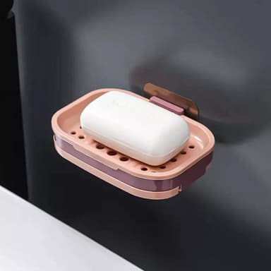 Tvålkopp 13x9x2 cm tvålhållareutan borrning (rosa)