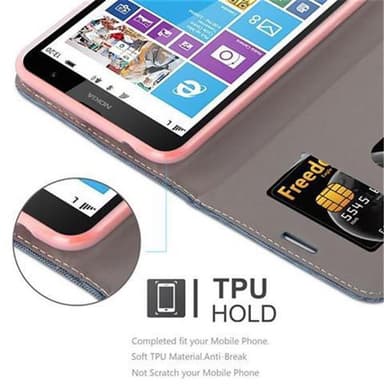 Nokia Lumia 1320 Plånboksfodral Skal (Blå)