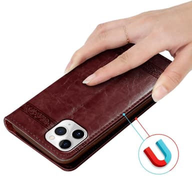 iPhone 11 PRO Plånboksfodral Skal (Röd)
