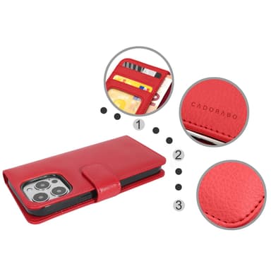 iPhone 13 PRO Plånboksfodral Skal (Röd)