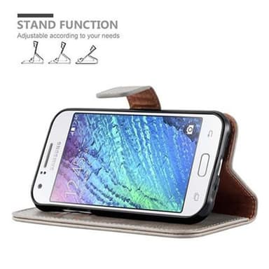 Samsung Galaxy J1 2015 Plånboksfodral Skal (Brun)