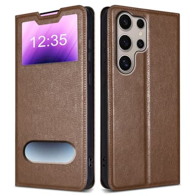 Samsung Galaxy S24 ULTRA Plånboksfodral Skal (Brun)