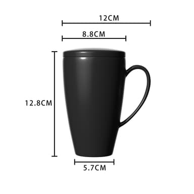 Kaffekopp Kaffemugg i porslin med lock och teinfusor