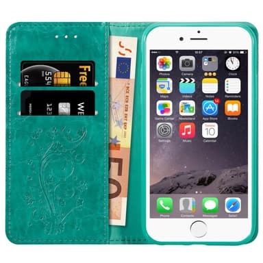 iPhone 6 PLUS / 6S PLUS Plånboksfodral Skal (Turkos)