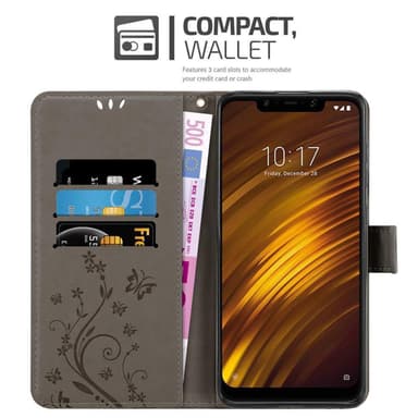 Xiaomi Pocophone F1 Plånboksfodral Skal (Grå)