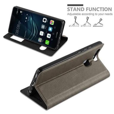 Huawei P9 Plånboksfodral Skal (Brun)