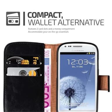 Samsung Galaxy S3 MINI Plånboksfodral Skal (Svart)