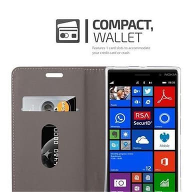 Nokia Lumia 830 Plånboksfodral Skal (Grå)