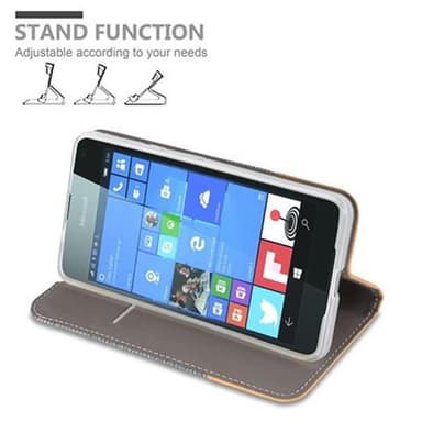 Nokia Lumia 650 Plånboksfodral Skal (Grå)