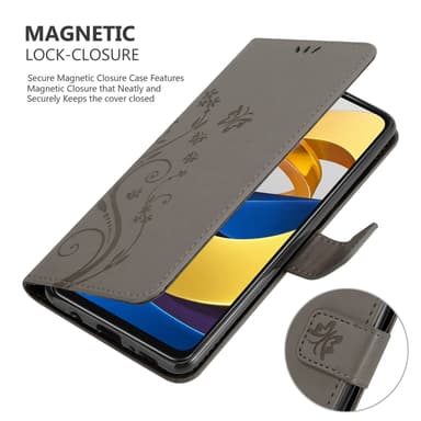 Xiaomi POCO M4 PRO 5G Plånboksfodral Skal (Grå)