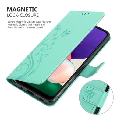 Samsung Galaxy A22 5G Plånboksfodral Skal (Turkos)