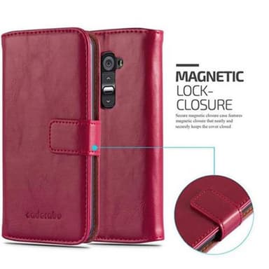 LG G2 Plånboksfodral Skal (Röd)