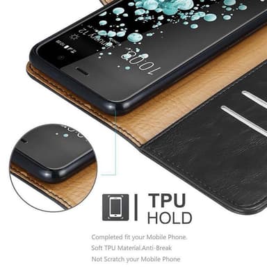 HTC U PLAY Plånboksfodral Skal (Svart)