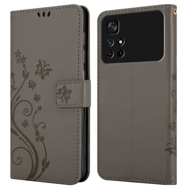 Xiaomi POCO M4 PRO 5G Plånboksfodral Skal (Grå)