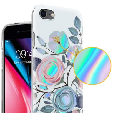 iPhone 7 / 7S / 8 / SE 2020 Fodral Skal Blommor (Vit)