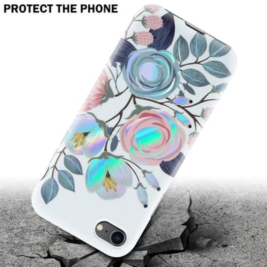 iPhone 7 / 7S / 8 / SE 2020 Fodral Skal Blommor (Vit)
