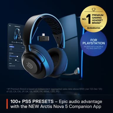 SteelSeries Arctis Nova 5 gamingheadset (PS5, svart)