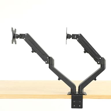 NÖRDIC Monitorarm bordsfäste för dubbla monitorer, 17""-27"", aluminium och stål, svart, skärmfäste