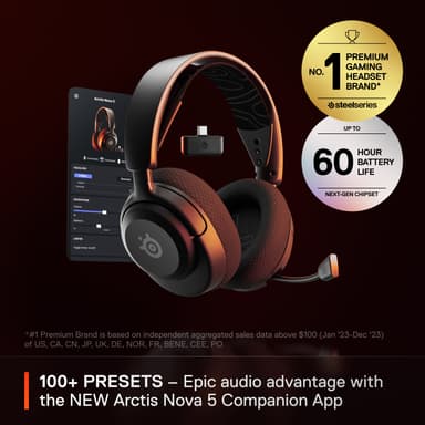 SteelSeries Arctis Nova 5 trådlöst gaming headset (PC, svart)
