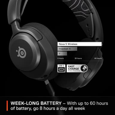 SteelSeries Arctis Nova 5 trådlöst gaming headset (PC, svart)