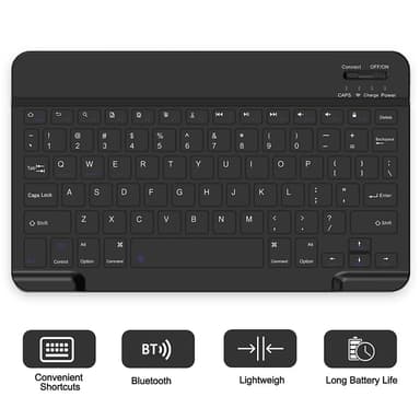 För Samsung Galaxy Tab A9+ Split Bluetooth-tangentbord Läderfodral + Dubbel-lägesmus Set - Svart US Layout