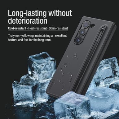 NILLKIN Flex Pure Fold Skal för Samsung Galaxy Z Fold6 5G Silikon + PC Telefonfodral med Stylus Penna - Svart