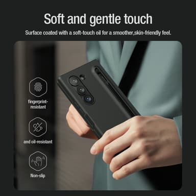 NILLKIN Flex Pure Fold Skal för Samsung Galaxy Z Fold6 5G Silikon + PC Telefonfodral med Stylus Penna - Svart