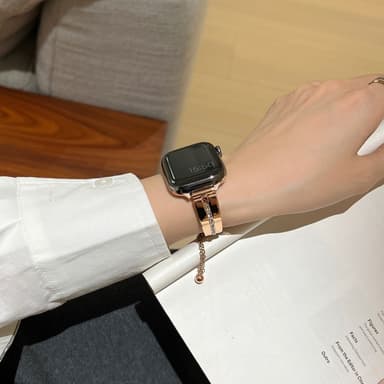 Armband För Watch Series 9 8 7 41mm 6 5 4 SE 40mm 3 2 1 38mm - Rose Gold