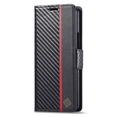 LC.IMEEKE för Samsung Galaxy Z Fold6 5G Skal med Karbonfiberstruktur och Magnetisk Stängning