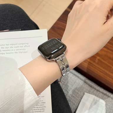 Armband För Watch Series 9 8 7 41mm 6 5 4 SE 40mm 3 2 1 38mm - Silver