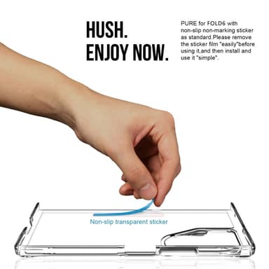 För Samsung Galaxy Z Fold6 5G Skal Kompatibelt med MagSafe Transparent Mobilskal