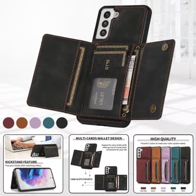 Tri-Fold PU-läderplånboksfodral med korthållare för Samsung Samsung S2