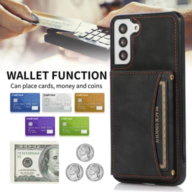 Tri-Fold PU-läderplånboksfodral med korthållare för Samsung Samsung S2