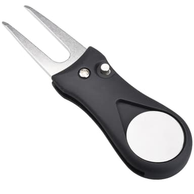 Golf Divot Tool med bollmarkör Svart