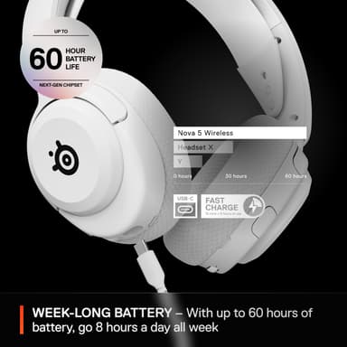 SteelSeries Arctis Nova 5 gamingheadset (PC, vit)