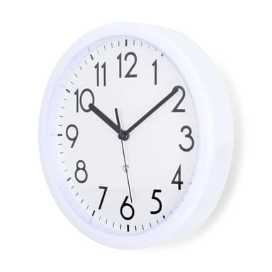 Nedis Väggklocka | Diameter: 220 mm | Plast | Vit