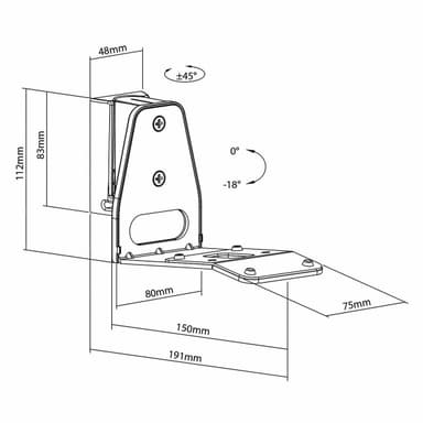 Nedis Högtalar Fäste | Kompatibel med: Sonos® Era300 | Vägg | 5 kg | Tilt / Vridning | Går att tilta | Roterbar | ABS / Metall | Vit