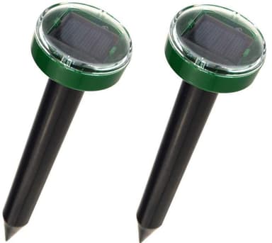 Ultraljud mullvadschockare / skadedjursskrämma med solcell 2-pack