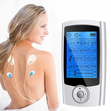 TENS apparat EMS muskelstimulator med 16 massagelägen Silver