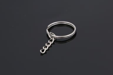 50-pack nyckelringar kort kedja 25 mm Silver