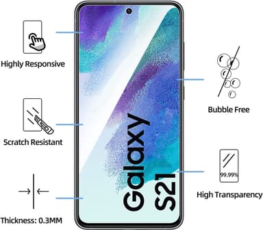 Skärmskydd Samsung Galaxy S21 härdat glas 3-pack